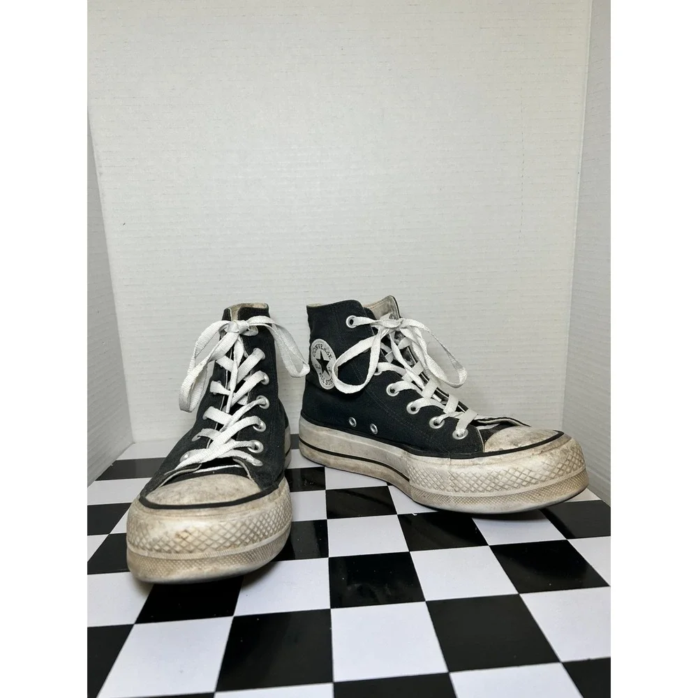 Converse Chuck Taylor All Star Lift Platform High Top - Black/Black/White - USED